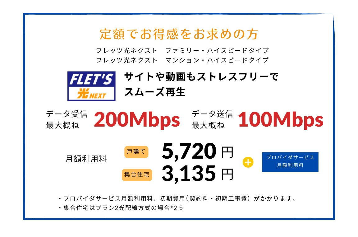 フレッツ光：定額でお得感をお求めの方におすすめ