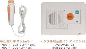 壁面設置に適した埋込型インターホン　＿ナースコールシステム